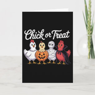 Chick Or Treat Funny Chicken Halloween Card