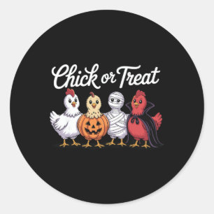 Chick Or Treat Funny Chicken Halloween Classic Round Sticker