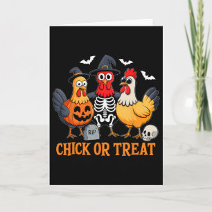 Chick Or Treat Funny Chicken Halloween Costume Chi Card