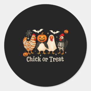 Chick Or Treat Funny Chicken Halloween Costume Chi Classic Round Sticker