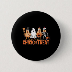 Chick Or Treat Funny Halloween Chicken Costume 6 Cm Round Badge