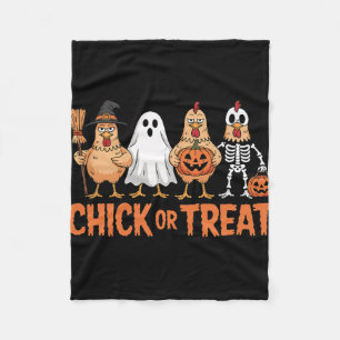 Chick Or Treat Funny Halloween Chicken Costume Fleece Blanket