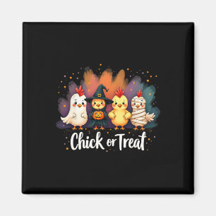 Chick Or Treat Funny Halloween Cute Chicken Costum Magnet