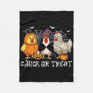Chick Or Treat Funny Halloween Pumpkin Ghost Spook Fleece Blanket