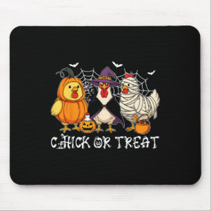 Chick Or Treat Funny Halloween Pumpkin Ghost Spook Mouse Pad