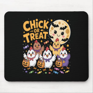 Chick Or Treat Halloween Moon Chicken Fun Mouse Pad