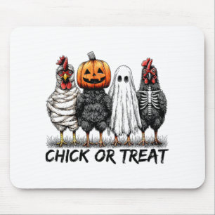 Chick Or Treat Halloween Pumpkin Ghost Spooky Funn Mouse Pad