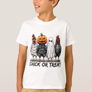 Chick Or Treat Halloween Pumpkin Ghost Spooky Funn T-Shirt
