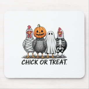 Chick Or Treat Halloween Witch Spooky Chicken Men  Mouse Pad