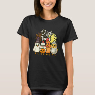 Chick Or Treat Halloween Witch Spooky Mummy Chicke T-Shirt