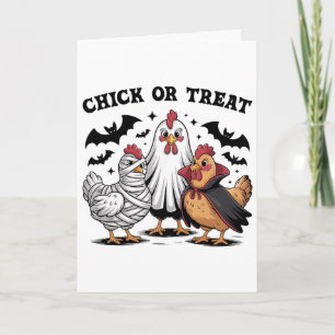 Chick Or Treat Halloween Witch Spooky Season Chick Card