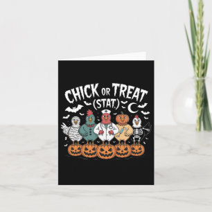 Chick Or Treat Nurse Funny Halloween For Chickens  Card