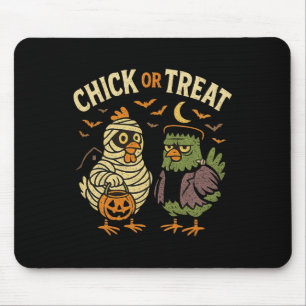 Chick Or Treat Shirt Chicken Halloween Shirt Distr Mouse Pad