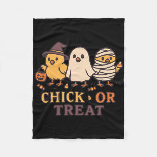 Chick Or Treat Spooky Ghost Witch Mummy Chicken Co Fleece Blanket