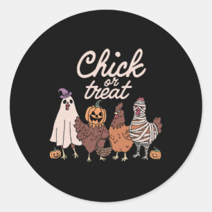 Chick Or Treat Spooky Season Halloween Chickens Gh Classic Round Sticker
