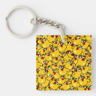 Chick Pattern Key Ring