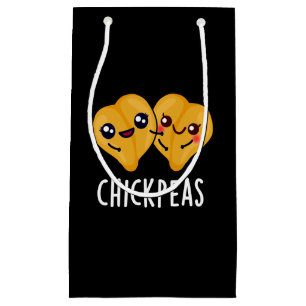 Chick Peas Funny Garbanjo Bean Pun Dark BG Small Gift Bag