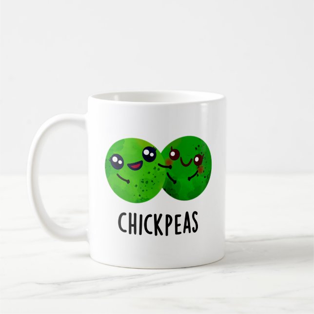 Chick Peas Funny Girl Pea Pun  Coffee Mug (Left)