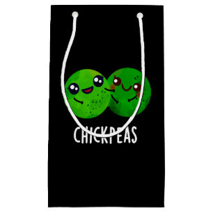 Chick Peas Funny Girl Pea Pun Dark BG Small Gift Bag