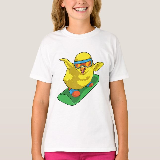 Chick Snowboarder Snowboard T-Shirt (Front)