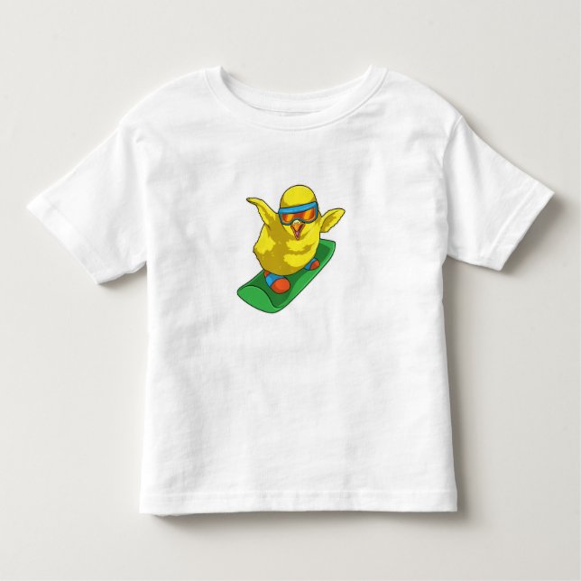 Chick Snowboarder Snowboard Toddler T-Shirt (Front)