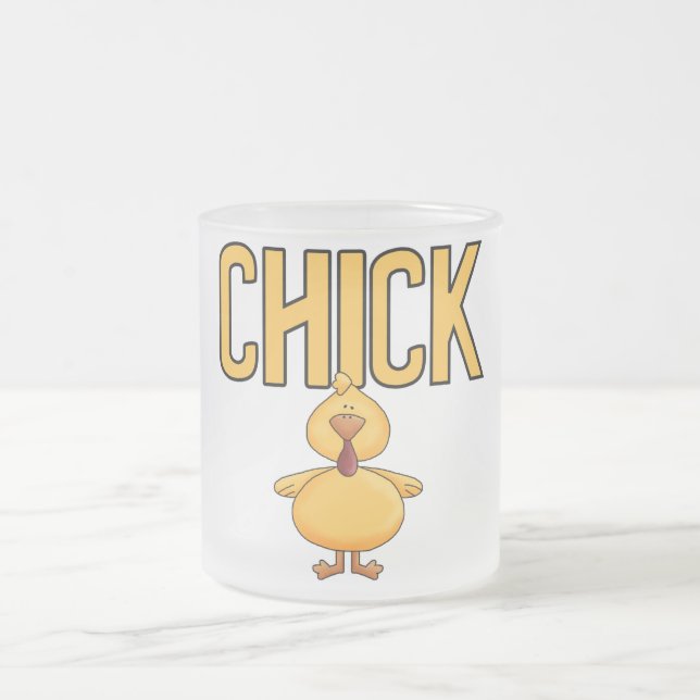 Chick T-shirts and Gifts Frosted Glass Coffee Mug (Center)