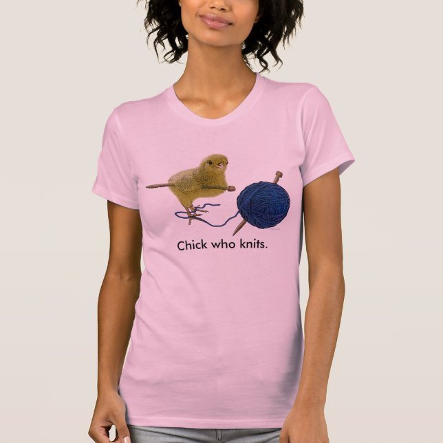 Chick who knits Ladies T-shirt (Front)