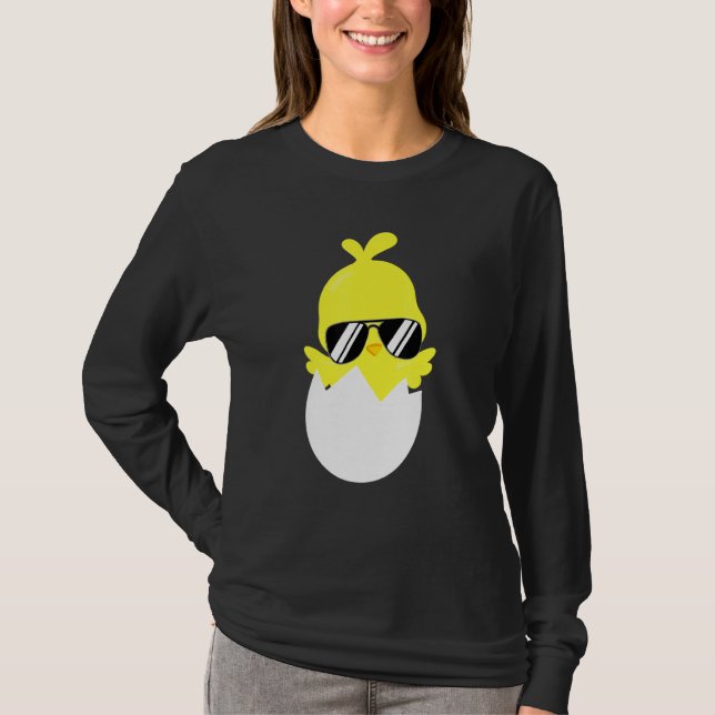 Chick With Sunglasses Farm Animal Chicken Cool Hen T-Shirt (Front)