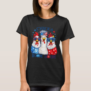 Chicka Boom Boom 4th Of July Patriotic Chicken T-Shirt