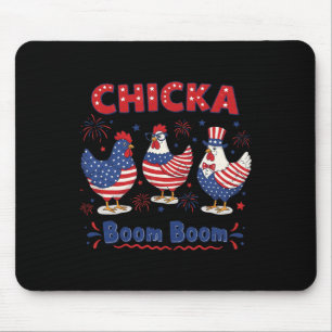 Chicka Boom Boom Chicken Crew Patriot 4th Of July Mouse Pad