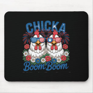 Chicka Boom Boom Chicken Crew Patriot 4th Of July Mouse Pad