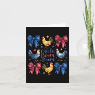 Chicka Boom Boom Funny American Flag Chicken Graph Card