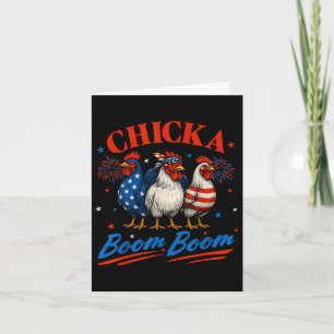 Chicka Boom Boom Funny Patriotic Chicken 4th Of Ju Card