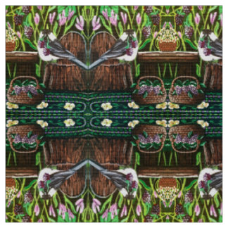 Chickadee Berry Basket Fabric
