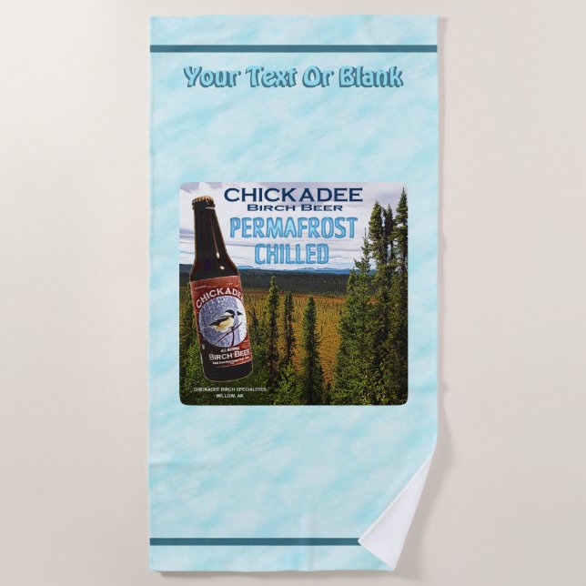 Chickadee Birch Beer Beach Towel (Front)