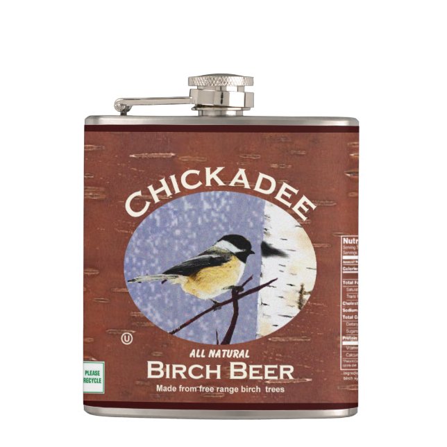 Chickadee Birch Beer Hip Flask (Front)