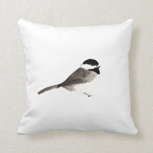 Chickadee Bird Art Cushion
