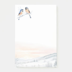 Chickadee Bird in Winter Christmas Post-it Notes