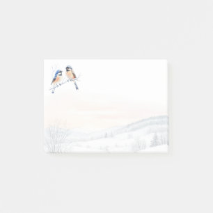 Chickadee Bird in Winter Christmas Post-it Notes