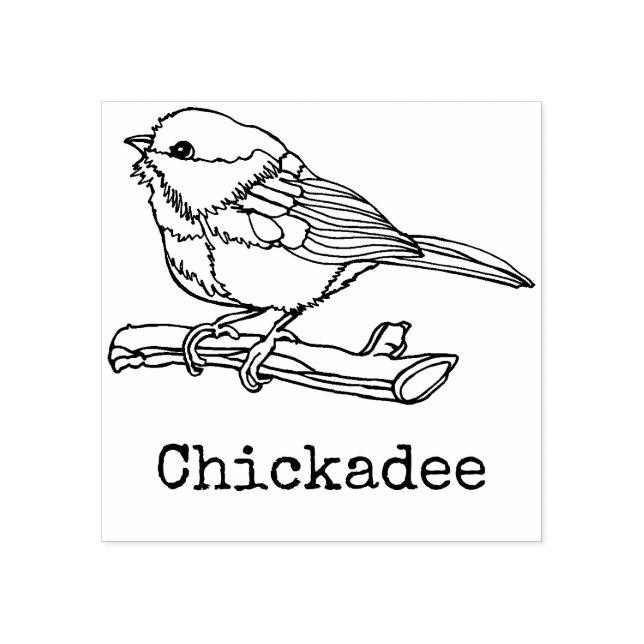 Chickadee Bird Nature Custom Art Rubber Stamp (Imprint)