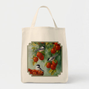 Chickadee Birds Apple Harvest Tote Bag