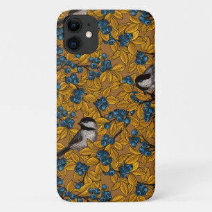 Chickadee birds on blueberry branches Case-Mate iPhone case