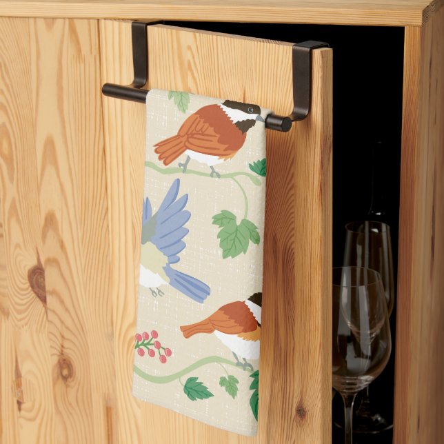 Chickadee Birds Song Kitchen Towel (Thirds Fold)