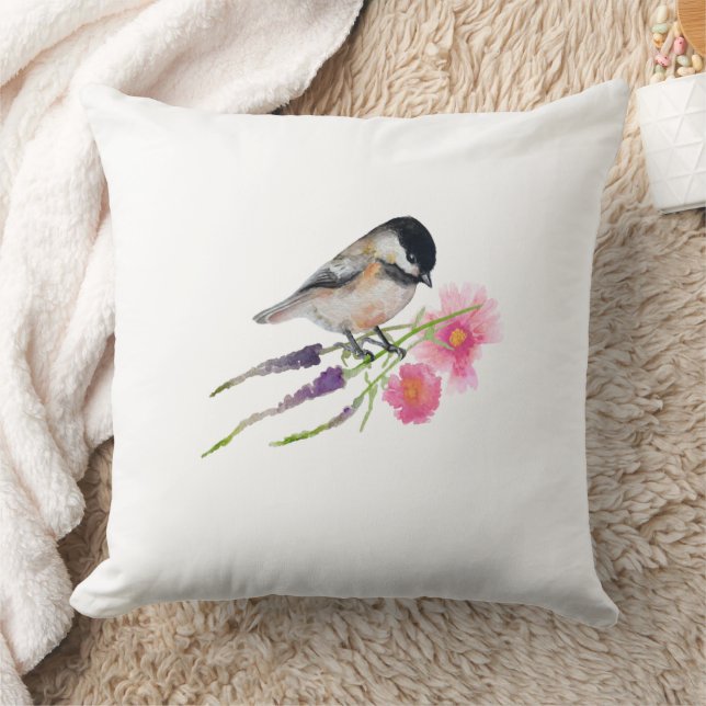 Chickadee Black Capped Art Cushion (Blanket)