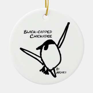 Chickadee by Henry, White Ceramic Tree Decoration