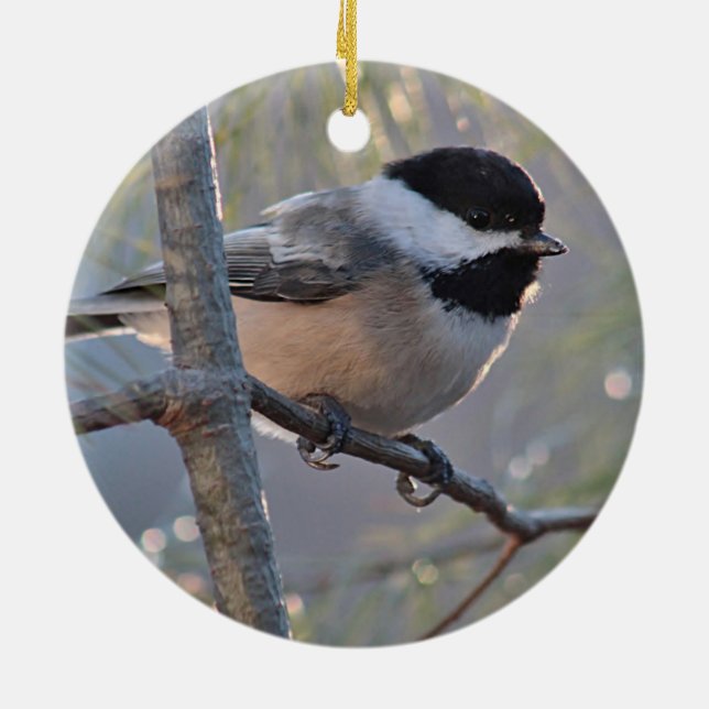 Chickadee Ceramic Tree Decoration (Back)
