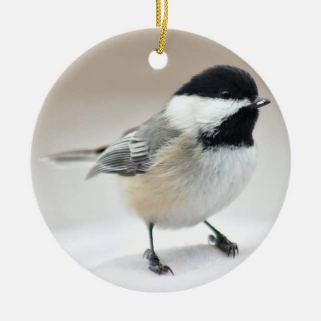 Chickadee Ceramic Tree Decoration (Front)