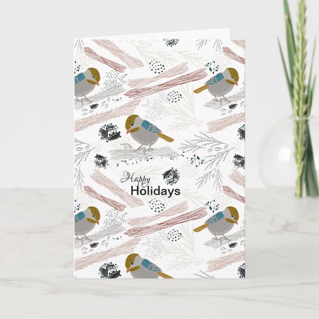 Chickadee Christmas Holiday Card (Front)