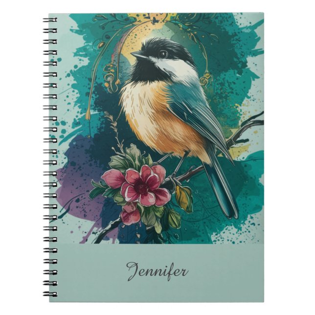 Chickadee chronicles - Teal Notebook (Front)