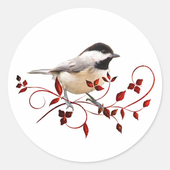 Chickadee Classic Round Sticker (Front)
